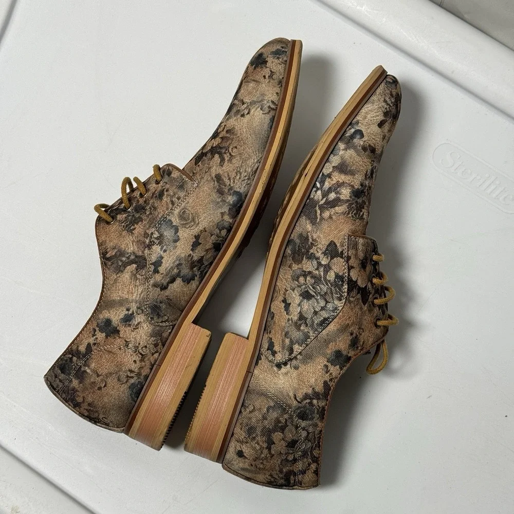Ferro Aldo Floral Print Oxford Lace Up Dress‎ Shoes Mens 7.5 Party Cocktail Club